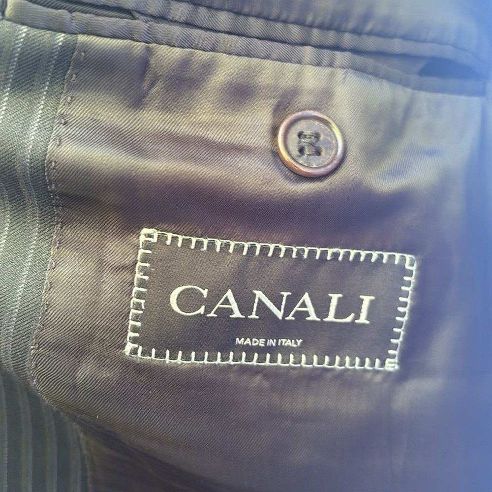 Canali Dark Gray Pinstripe Blazer - Picture 5 of 8